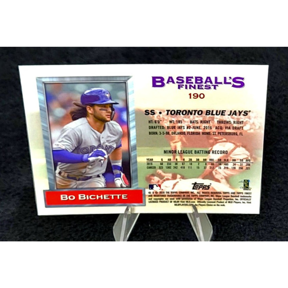 Bo Bichette Topps Finest RC and Inserts Toronto Blue Jays - Picture 3 of 9